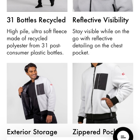 New Wuxly Canmore Bomber Jacket Grey Fleece Sz Large - Picture 2 of 9